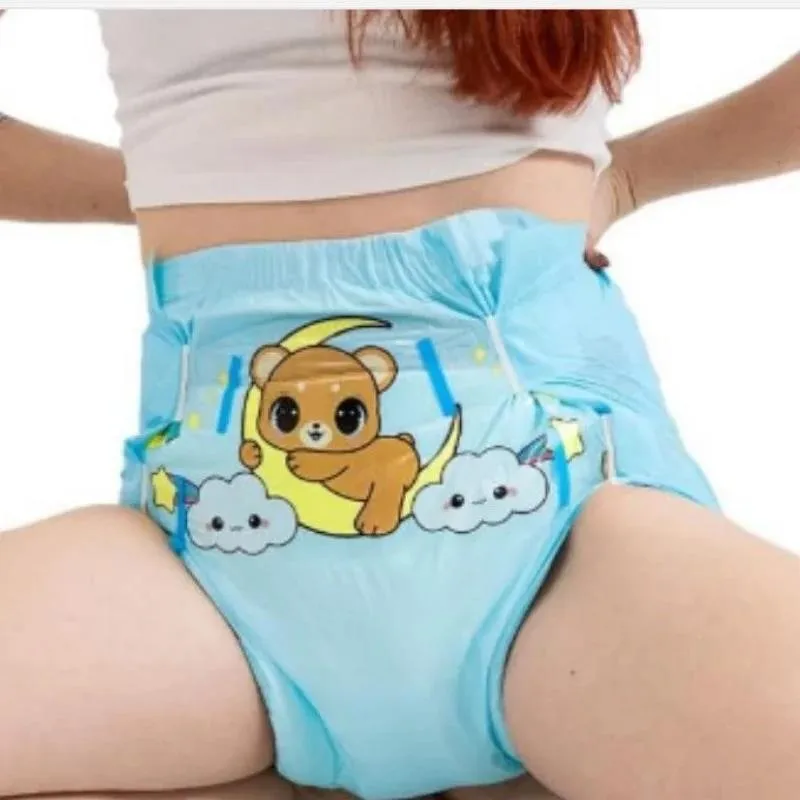 ABDL Kawaii Cartoon Adult Diapers Briefs Ultra-thick Underpant Comfortable Soft DDLG Disposable Panty Oversize Panties 5pcs