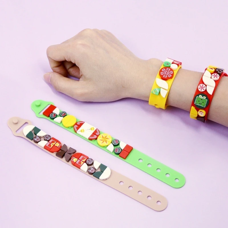 Christmas Gift DIY Christmas Fun Colorful Bracelet Small Particle Assembly Building Blocks Children Christmas Toy Gifts