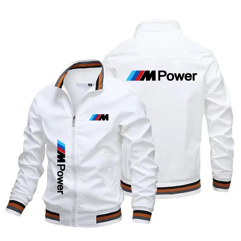 Heren motorjas met M Power logo, grote racemotorrijder sportkleding, rijjas