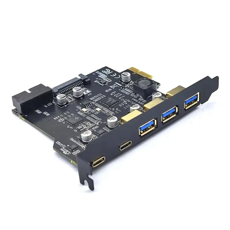 Новый концентратор карты PCIE типа C USB 3.2 Gen2 USB 3.0 PCI Express Плата PCI-E PCI E USB 3 Адаптер-множитель Контроллер USB3 3.1