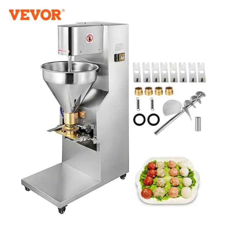 VEVOR 1100W ไฟฟ้า Meatball Forming Machine 280 Pcs/Min สแตนเลส4ล้ออุปกรณ์ครัว Appliance Commercial