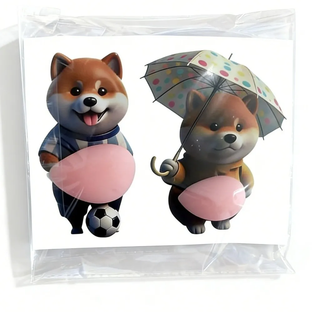 Funny 3D Soft Belly Cat Sticker Waterproof Self-Adhesive Animal Laptop Decal Squeezeable Silicone Shiba Sticker Gifts