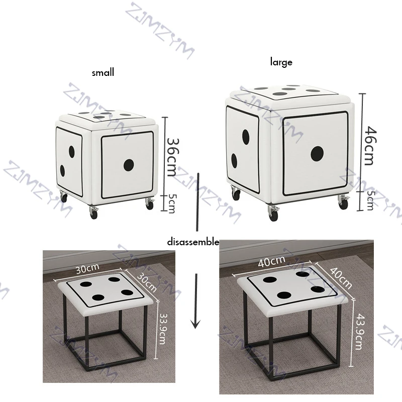 5 in 1 Sofa Stool Living Room Funiture Home Cube Combination Fold Stool Iron Multifunctional Storage Stools Chair