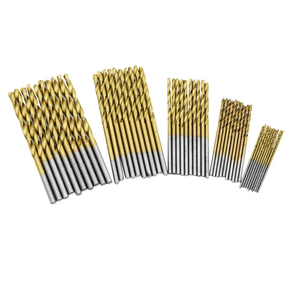 50 Uds juegos de brocas HSS juegos de brocas para Metal mampostería madera para proyectos de bricolaje para madera 1mm 1,5mm 2mm 2,5mm 3mm