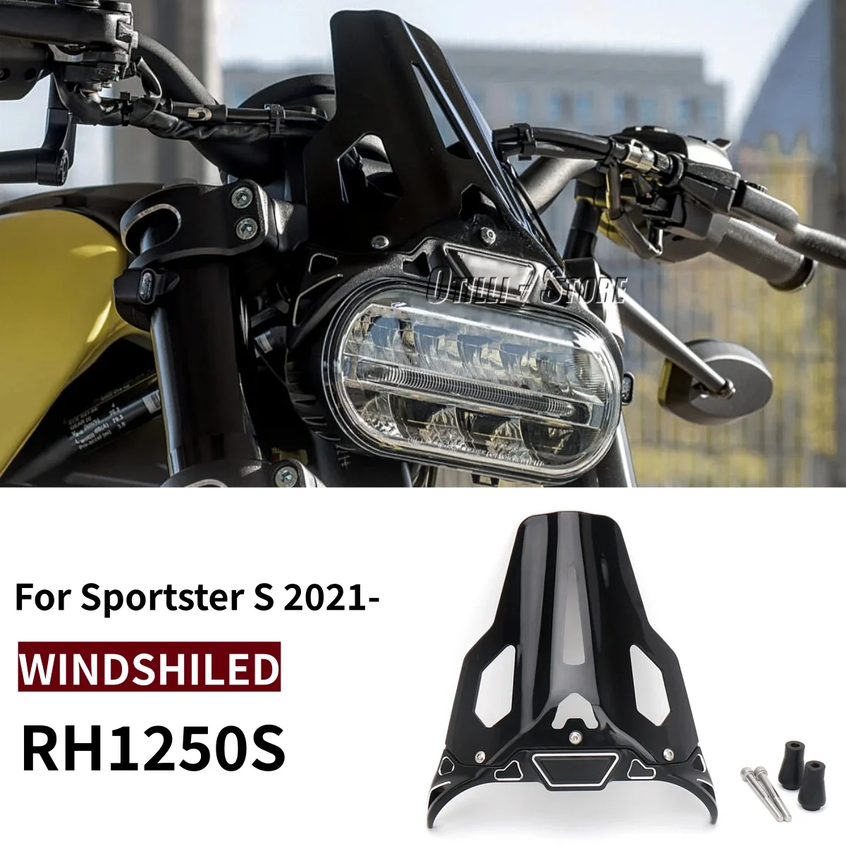 

Аксессуары для мотоциклов, лобовое стекло для ПК, черный дефлектор ветра, передний обтекатель для Sportster S SPORTSTER S RH1250S 2021 2022