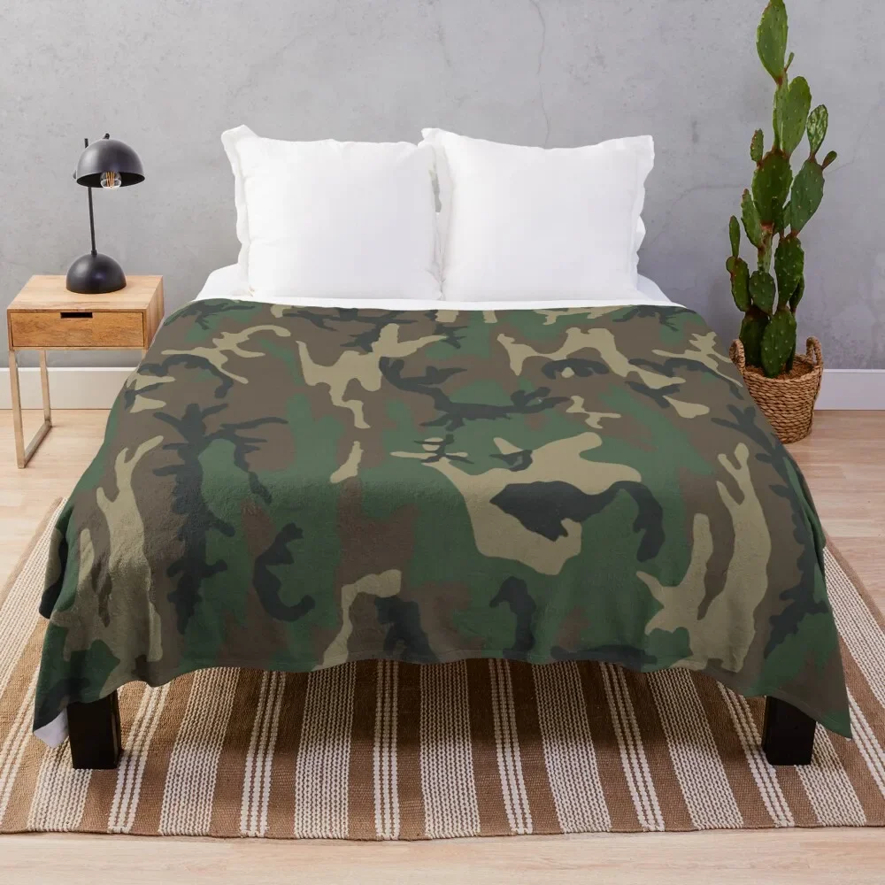 Woodland Camo (Brown) Throw Blanket Shaggy Fashion Sofas Blankets