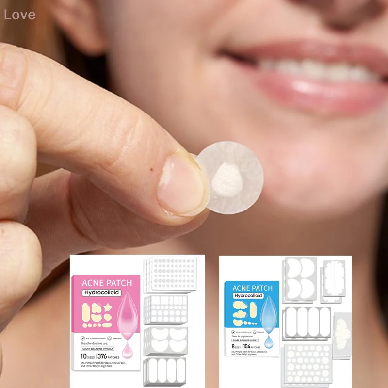 

104/376 шт., многоцветные гидроколлоидные пластыри от прыщей, невидимое покрытие от прыщей для лица, тела, лоба, подбородка, удаление пятен