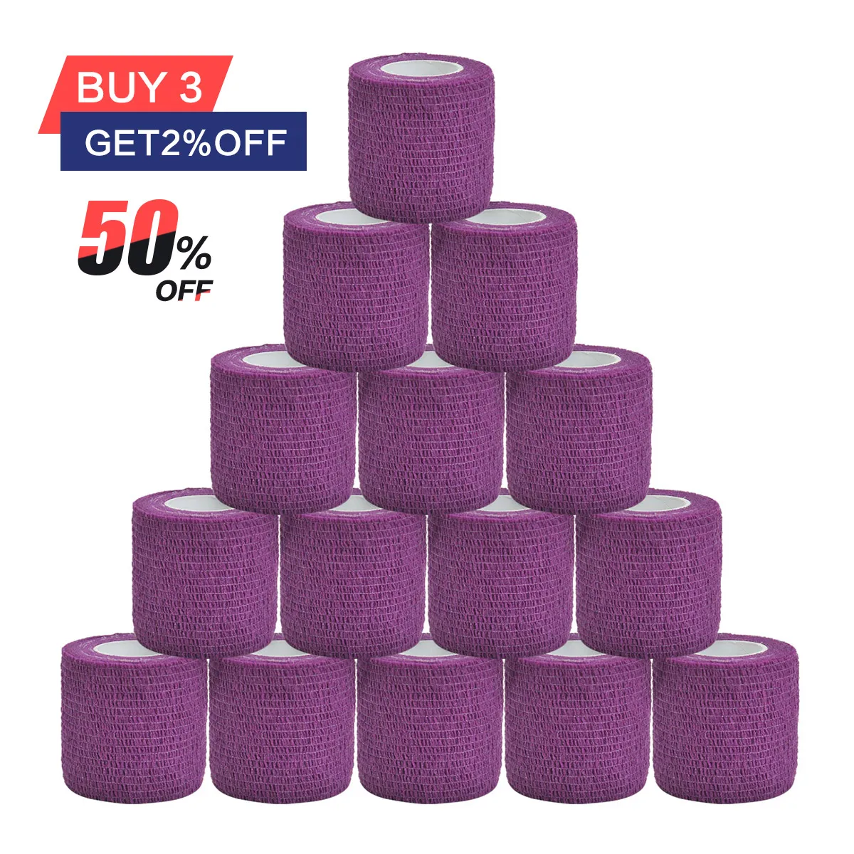 

1/6/10 pcs Purple Gauze Bandage Self-adhesive Breathable Elastic Bandages for Sports Fixing Finger Wrist Leg