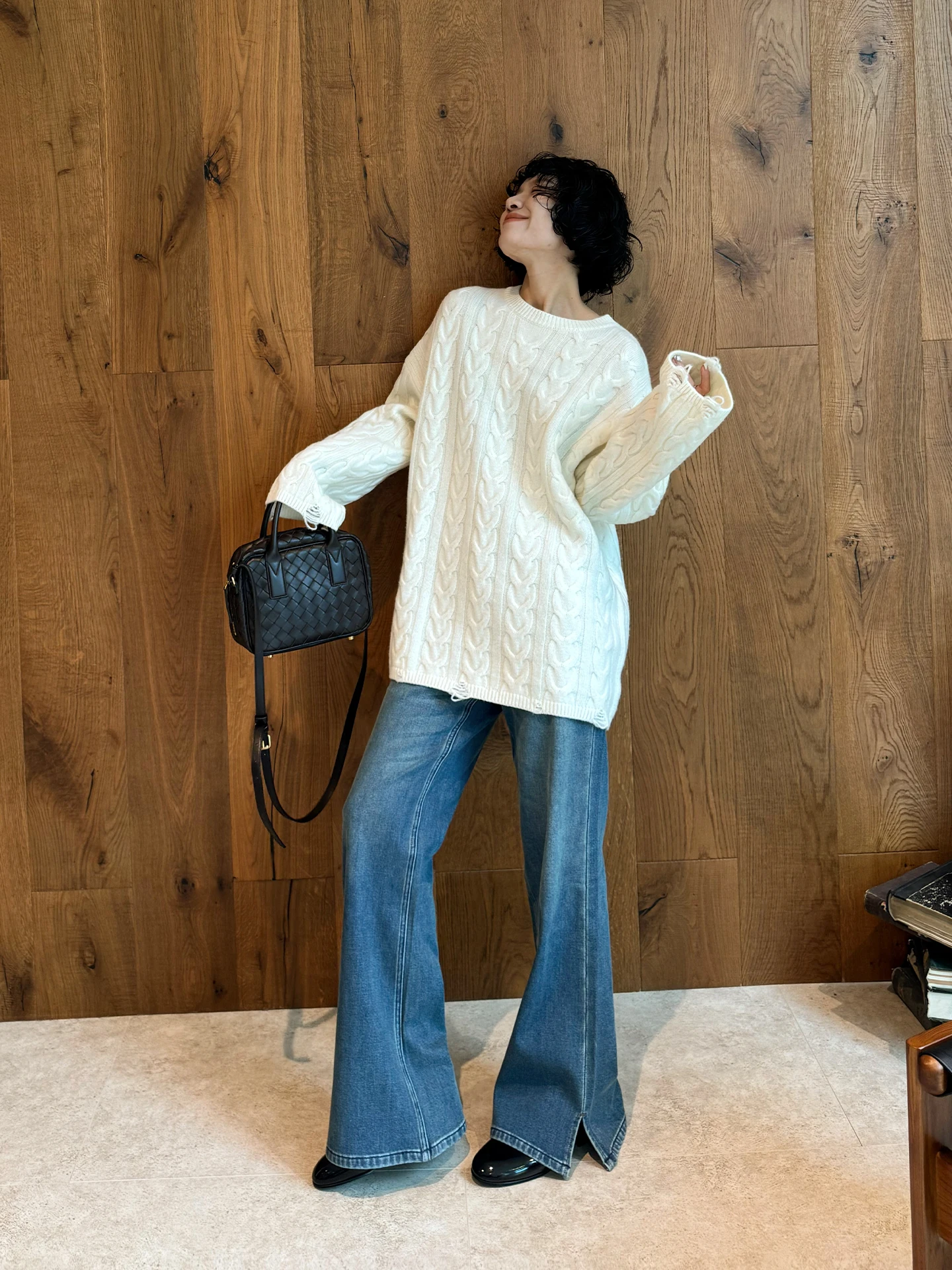 

Джинсы женские с высокой талией, широкие, свободного кроя, в стиле ретро, осенне-зимние, новинка, большие размеры, синие, Lanxu, укороченные, брюки