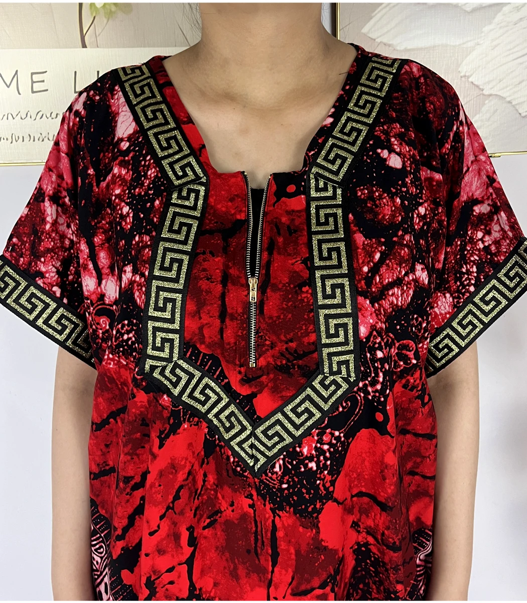 2026 Fashion Abayas For Women Floral Printed Boubou Loose Femme Robe Cotton Applique African Dubai Nigeria Dresses With Hijabs 5