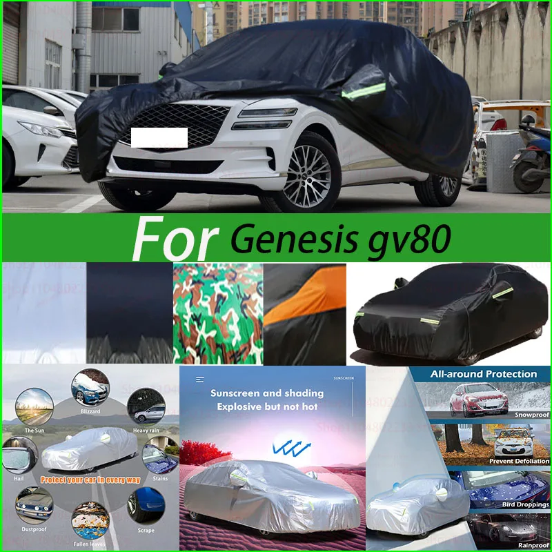 

Outdoor Protection Full Car Covers Snow Cover Sunshade Waterproof Dustproof Exterior Black Car Cover for Genesis Gv80