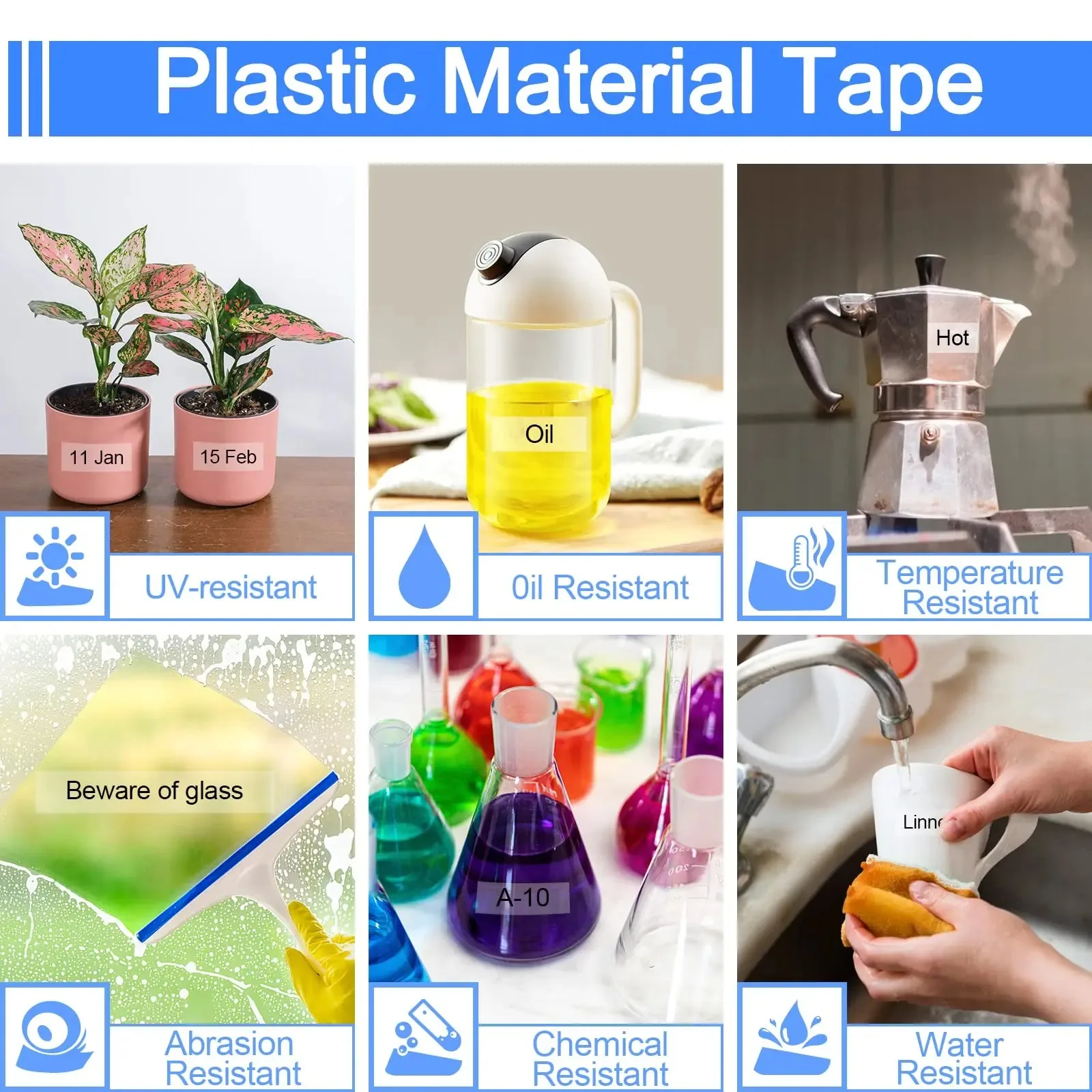 12mm 10PK 91200 91331 91201 Multi-Color Compatible DYMO LetraTag Plus LT-100T LT-100H 200B QX50 LT Laminated Label Tape Refill view 5