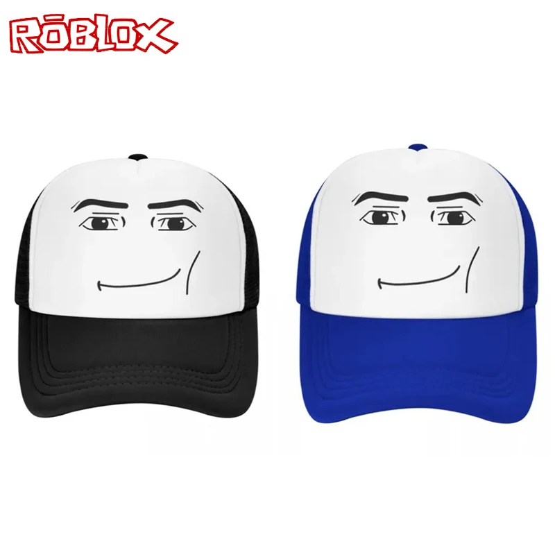 

Game ROBLOX Creative Peripheral Personalized Funny Face Printed Mesh Hat, Summer Outdoor Sunshade, Casual Duckbill Hat, Sun Hats