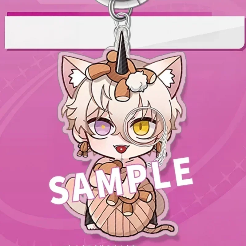 Cartoon Character Gifts Bag Decorations Anime Game What in Hell is Bad? 6CM Acrylic Pendant Keychain Asmodeus,Satan,Mammon