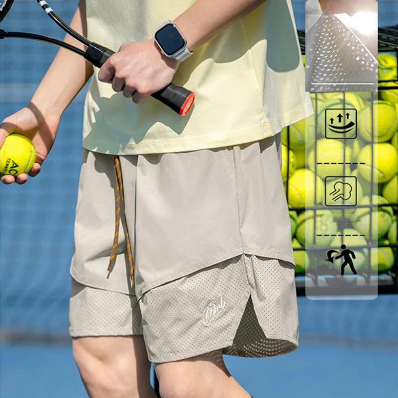 

TFETTERS брендовые дышащие шорты для мужчин, новинка лета 2024, быстросохнущие шорты для уличного тенниса, мужская мешковатая одежда больших размеров