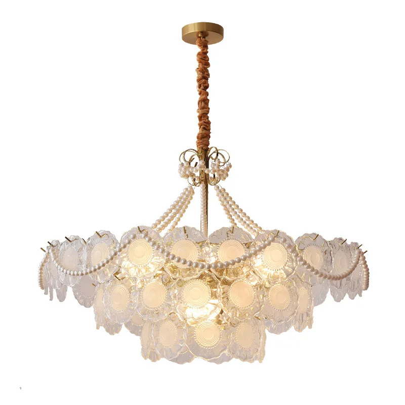 

Crystal Vintage Simple Romantic Restaurant Cream Wind Master Bedroom Light Luxury Shell Pearl
