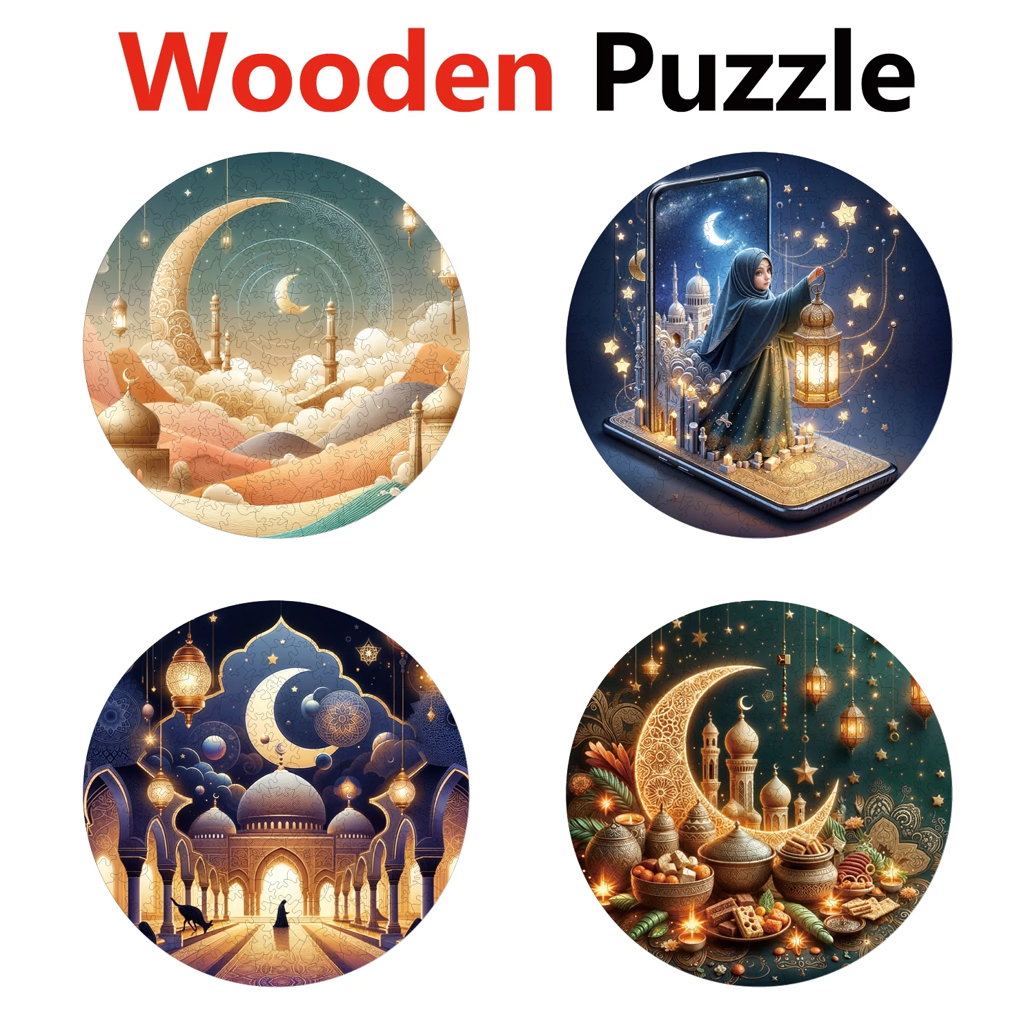

Moon Running Lamp Witch Animal Puzzles High Quality Jigsaw Puzzle Wooden Puzzle Best Christmas Gift