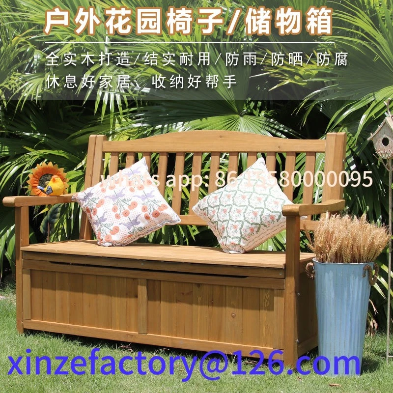 

Customizable Outdoor Preservative Wood Garden Chair Balcony Patio Storage Cabinet Waterproof Sunscreen Locker