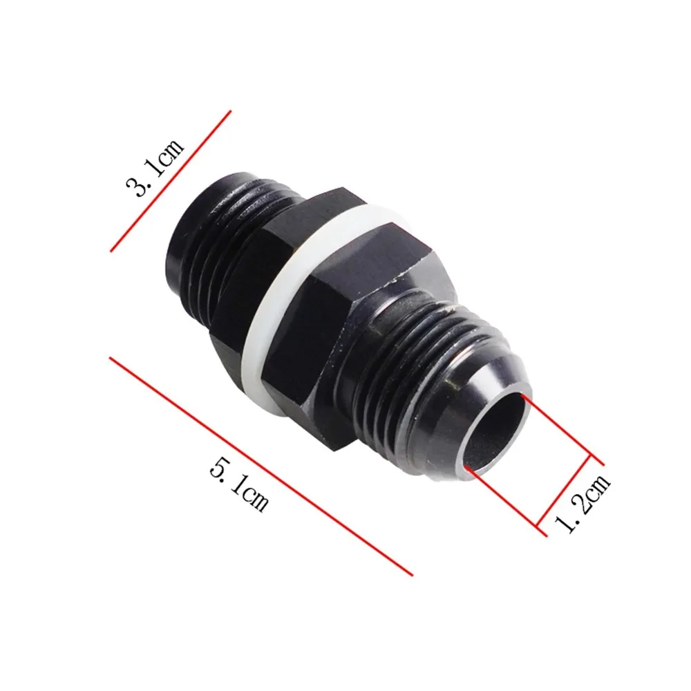 Fuel Cell Bulkhead Fitting Adapter Male AN6 AN8 AN10 AN12 With Washer Aluminum Black Auto Accessories