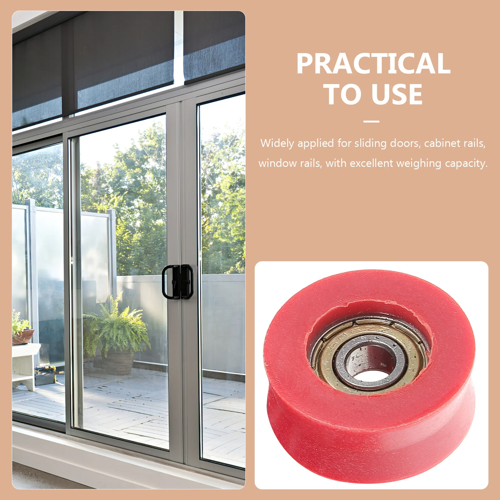 

10pcs Nylon Bearing Pulley U Groove Wheel Sliding Door Roller For Cabinet Window Rail Heavy Duty Wear Resistant Quiet