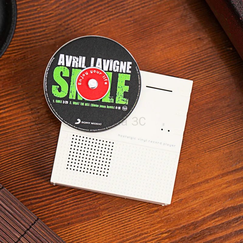 Vintage vinil registro projeto alto-falantes Bluetooth, som surround sem fio portátil, centro de música, apoio TF handsfree chamada, subwoofer de som