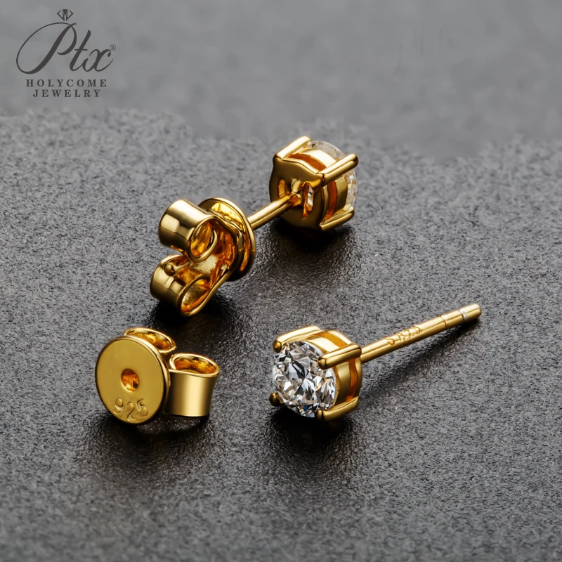 Laborgezüchtete Diamant-Ohrstecker 3mm Runde Form 925 Sterling Silber Vierkant-Fassung Edles Geschenk Großhandel Holycome Schmuck – Detail 19