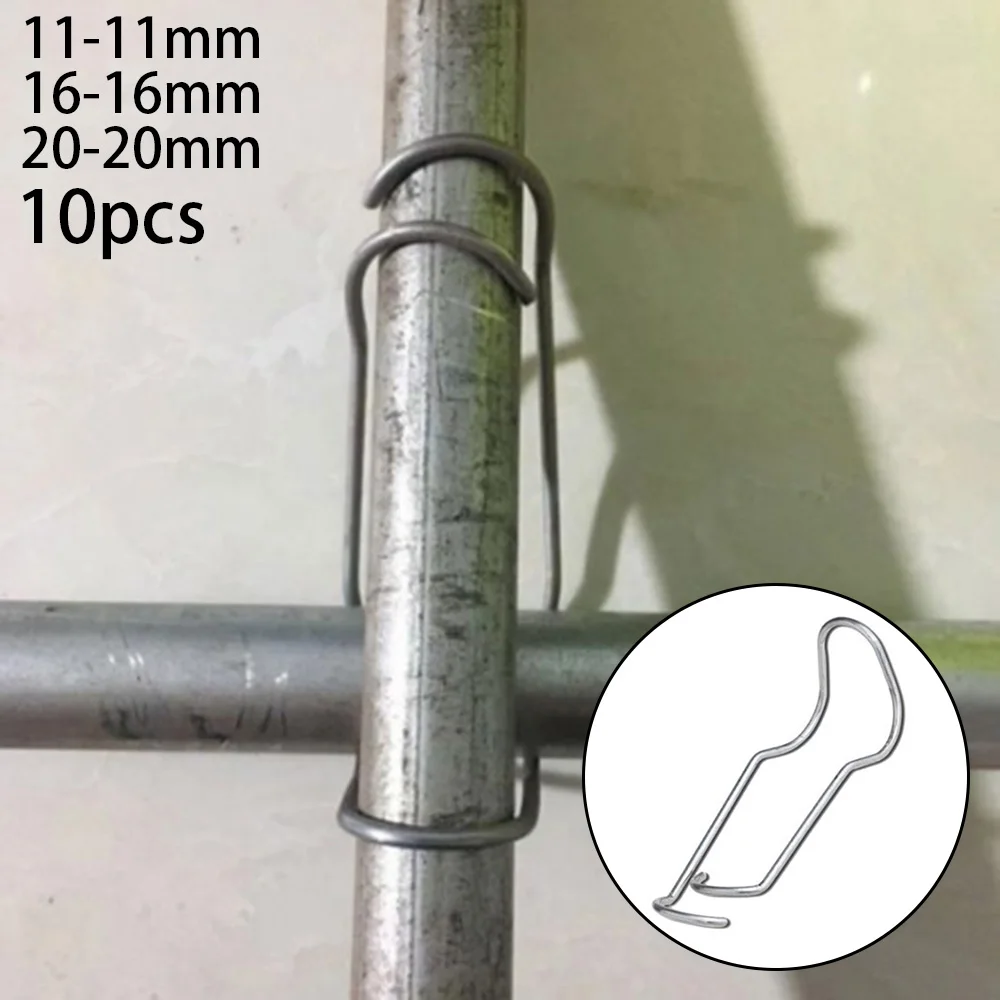 10 sztuk/zestaw klipsów do sprężyna dociskowa szklarniowych klatek stalowa klamra rośliny zacisk mocujący ogród rurka szklarniowa zacisk mocujący