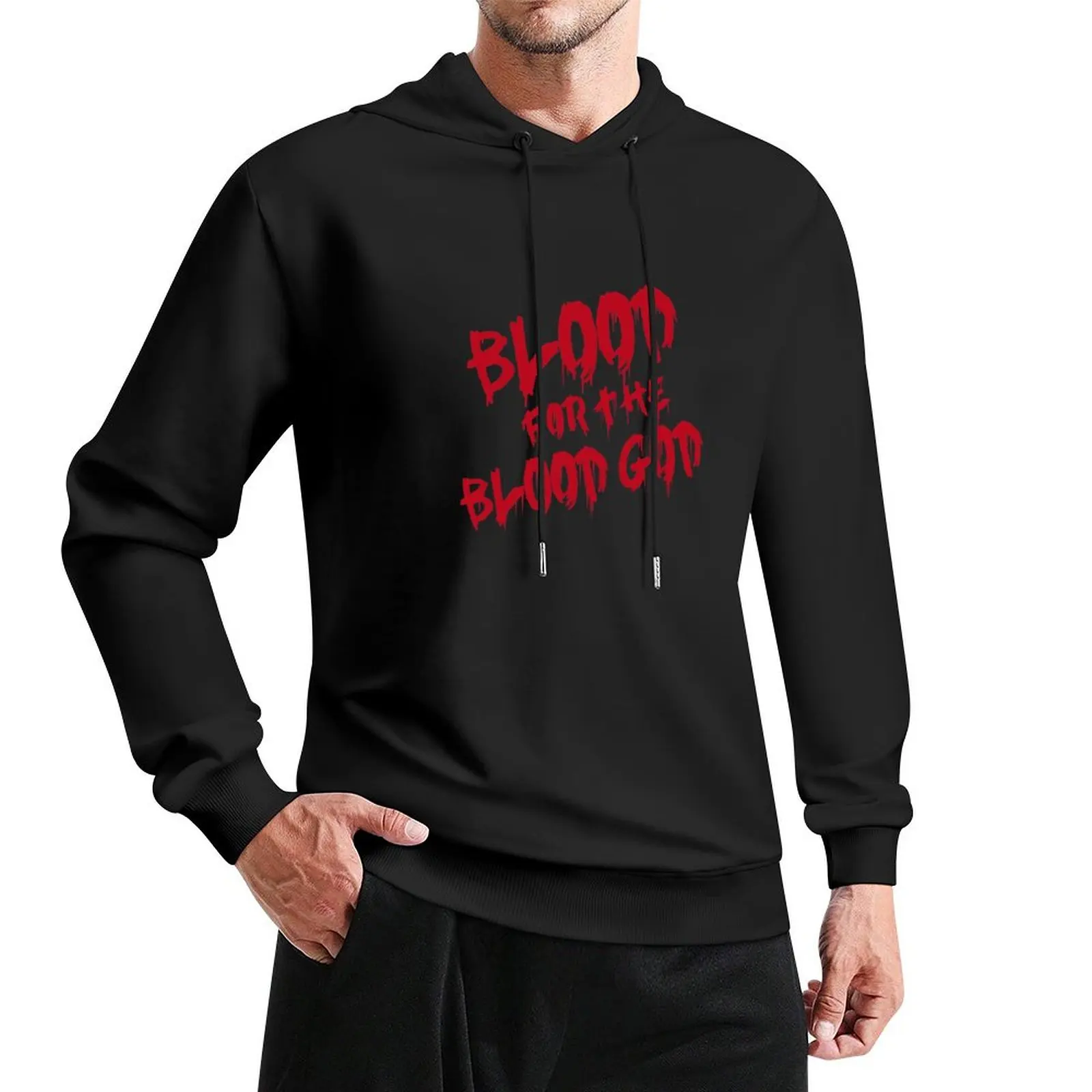 

Khorne Chaos God Graffetti - Blood for the Blood God -Plain Pullover Hoodie graphic t shirts men autumn clothes hoodie for men