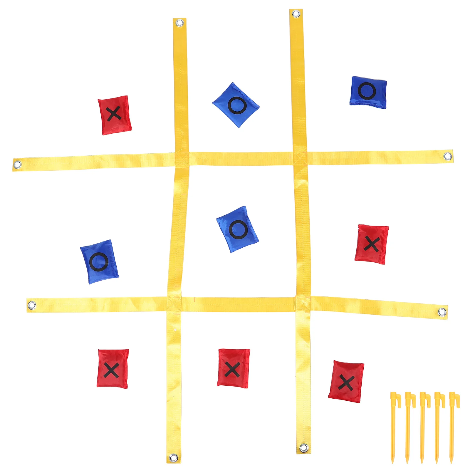 

1Set Outdoor Giant Strap Tictactoe Game Weatherproof Lawn Yard Portable Family Entertainment Preschool Learning