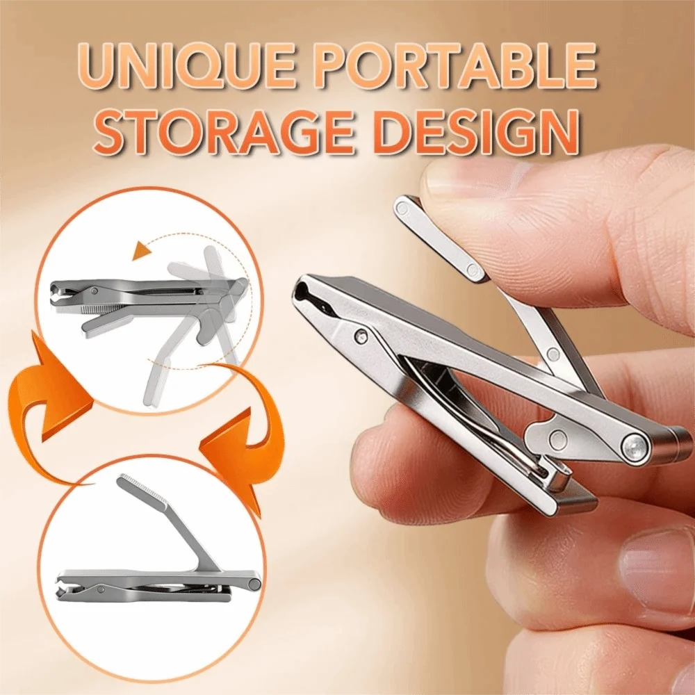 Sturdy Stainless Steel Nail Clipper Foldable Design Sharp Blade Manicure Tool Mini Cuticle Trimmer Household Daily Use