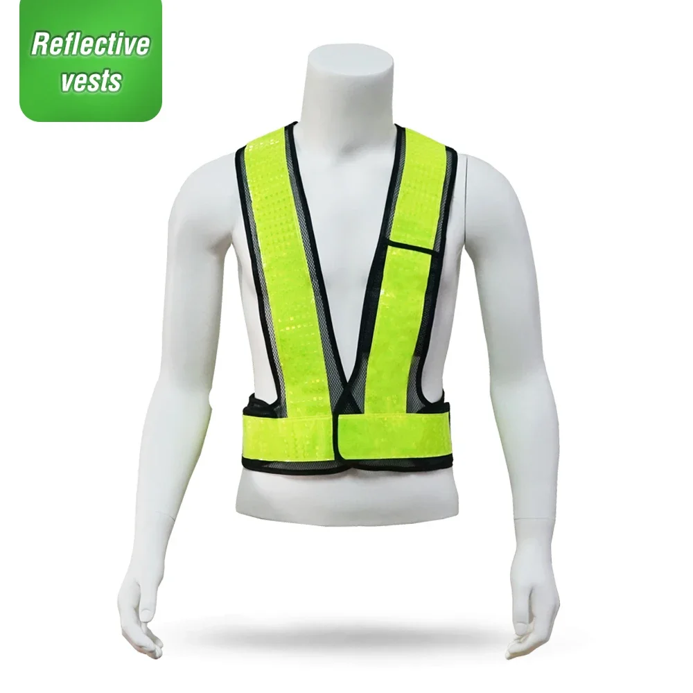 

Universal High Visibility Reflective Safety Vest V Shaped Workwear Traffic Waistcoat Night Work Security Running Cycling Jacket