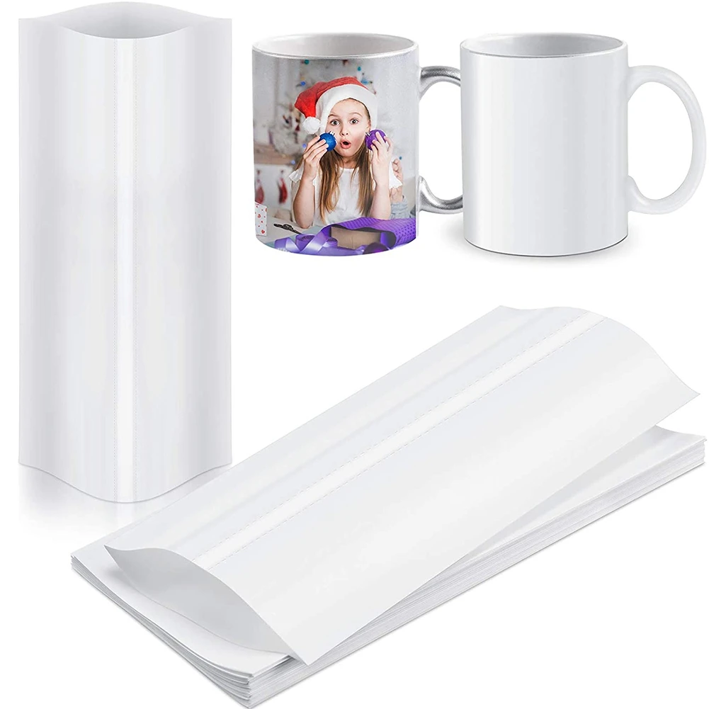 On sale 70Pcs Sublimation Shrink Wrap Film 5X10 Inch Heat Transfer Shrink Film Shrink Wrap Bags White Shrink Wrap Bands for Mug