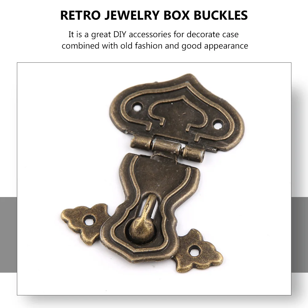 

5 set Lock Clasp For Gift Box Zinc Alloy Retro Latch Decorative Fastener For Jewelry Wooden Case Cabinet Furniture Hardware