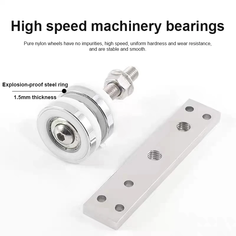 Sliding wooden door roller hardware accessories, folding door pulley, multi-angle stainless steel sliding door roller,zinc alloy