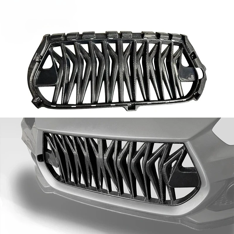 

Carbon Fiber SW Design Front Grille for Swift Sport ZC33S Glossy Carbon Fiber Front Bumper Grill Intake Mesh Trim Frame