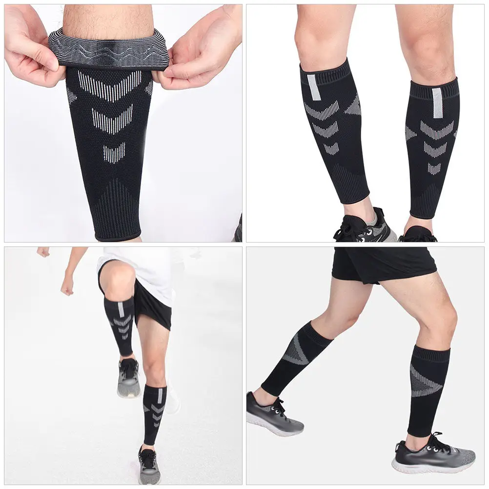 2Pcs Calf Compression Socks High Elastic Sweat Absorbent Comfortable Calf Stockings for Fatigue Swelling Relief Sports Recovery