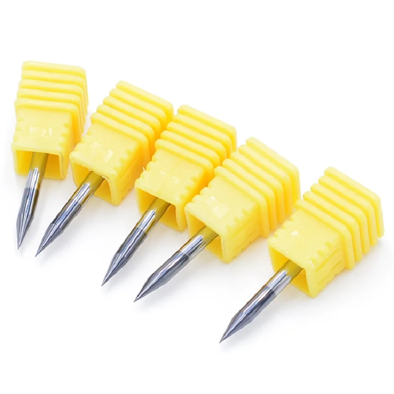 3.175/4/6Mm V รูปร่างด้านล่างคาร์ไบด์ PCB แกะสลัก PCB 3.175Mm CNC Router Bit 10/15/20/30องศาเครื่องตัดเครื่องมือ Serie