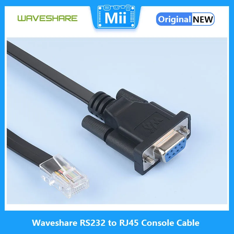 Waveshare RS232 to RJ45 Console Cable, RS232 DB9 Female Port to RJ45 Console Male Port, Cable Length 1.8m