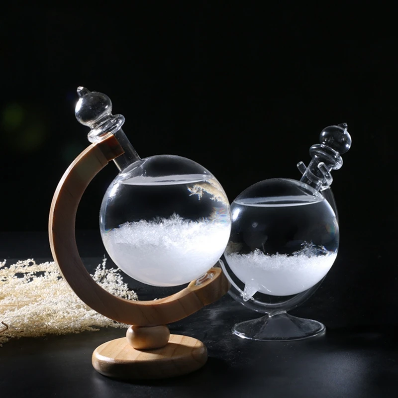 Glass Weather Forecaster Globe Glass Weather Predictor Barometer Weather Station  Table Decorative Bottles