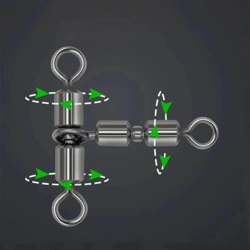 الملحقات موصل المتداول الثلاثي يدور تحمل الصيد قطب الصلبة موصل الصيد موصل الصلبة حلقة صيد السمك