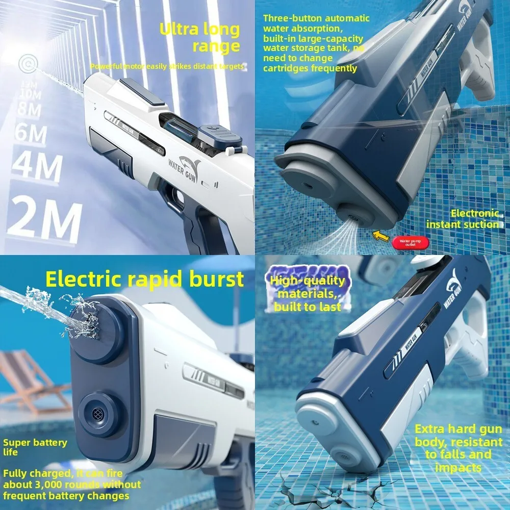 مسدس مياه كهربائي أوتوماتيكي للأطفال ذو سعة كبيرة للتصوير المستمر للعب في الهواء الطلق والمهرجانات