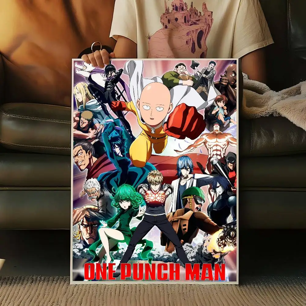 One Punch Man Saitama Movie Sticky Posters Fancy Wall Sticker For Living Room Bar Decoration Vintage Decorative Painting - view 3