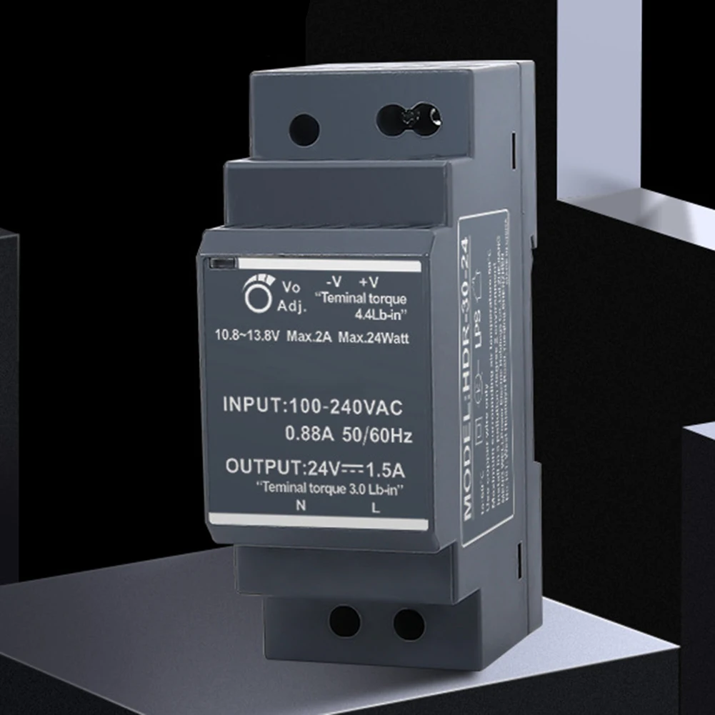 

1pc Ultrathin Switching Power Supply HDR-30-24 DC 24V 30W DIN Rail Type Transformer With LED Power Indicator Industrial Control