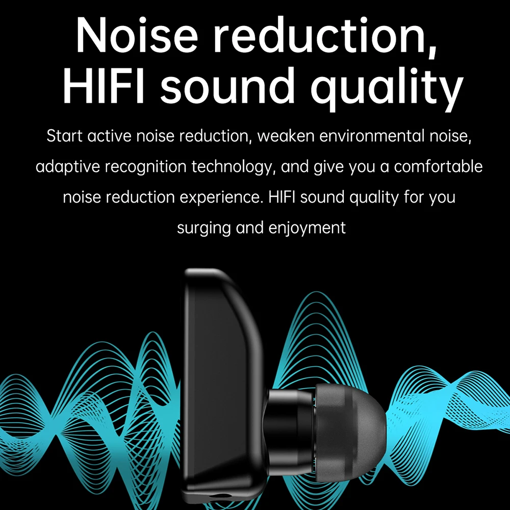 Orologio intelligente da uomo 2 in 1 TWS Auricolari wireless Bracciale 1.32 "Auricolare Chiamata Orologi Sport Smartwatch impermeabile Auricolare Blue Tooth