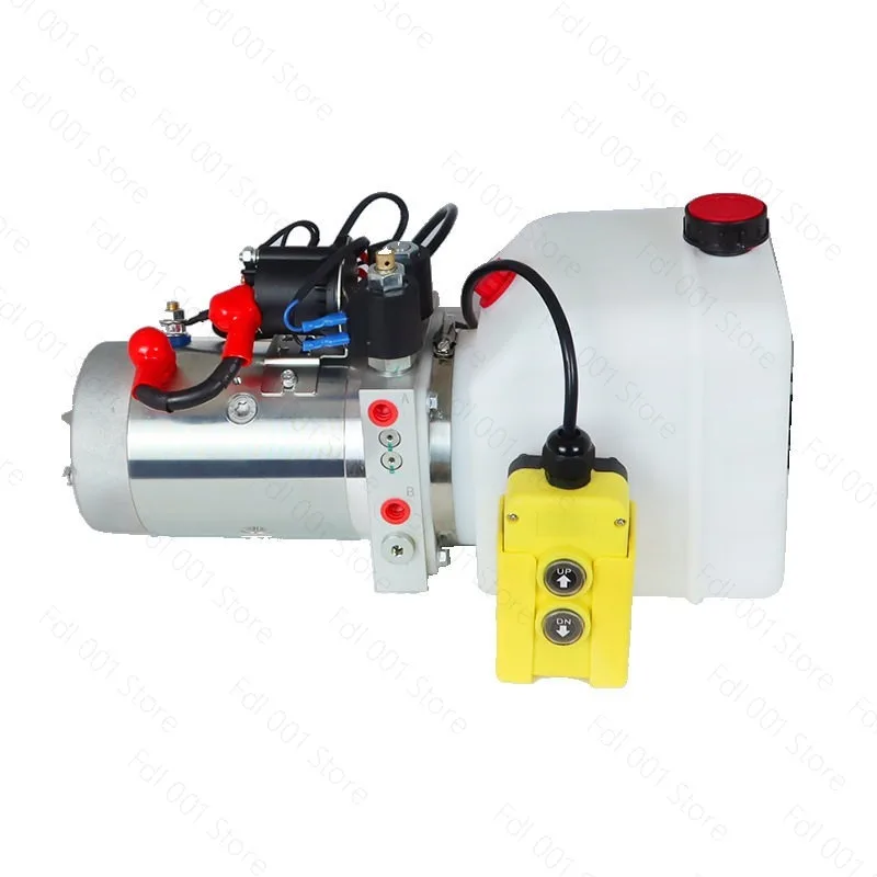 For 12V DC Double Acting Hydraulic Pump Hydraulic Power Unit Unit Dump Trailer Car Lifting Platform 3 Quart
