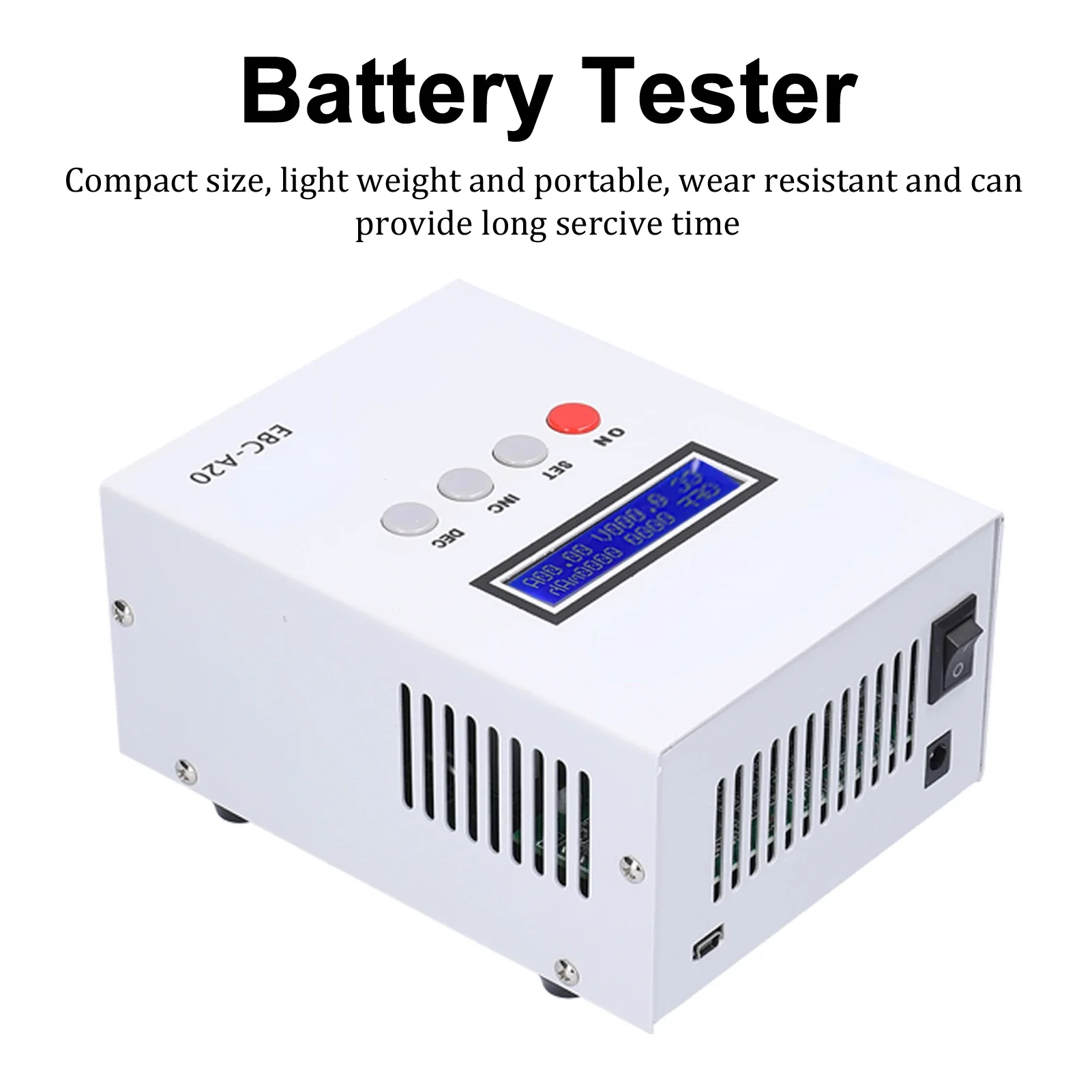 EBC-A20 Lithium & Lead-Acid Battery Tester 30V 20A 85W with 5A Recharge & 20A Discharge Capabilities Supports Software Control