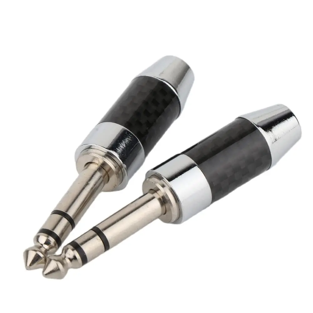 2pieces Headphone Adapter 6.5mm To 2.5 3.5 4.4mm Jack Audio Converter Carbon Fiber 6.35 6.3 6.5 Earphones Male Female Connector