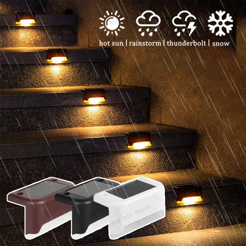 Solar Deck Lights Outdoor Step Lights Waterproof Led Solar Lights for Railing Stairs Fence Yard Patio and Pathway Plant lighting