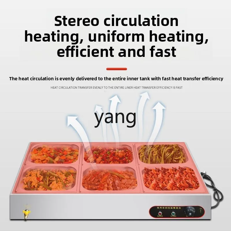 LTT stainless steel fast food insulation table commercial heating table self-service rice steamed vegetables cooked food