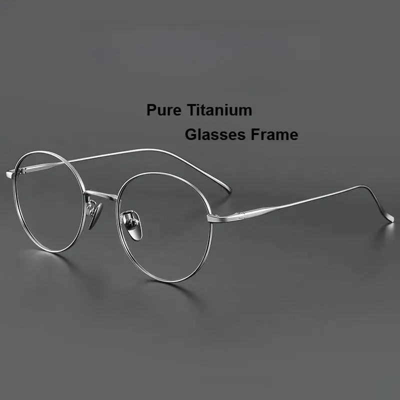 Japanische Brillengestelle aus reinem Titan, ultraleicht, klassisch, für Herren und Damen, Vintage-Brille, rundes Markendesign für Herren und Damen